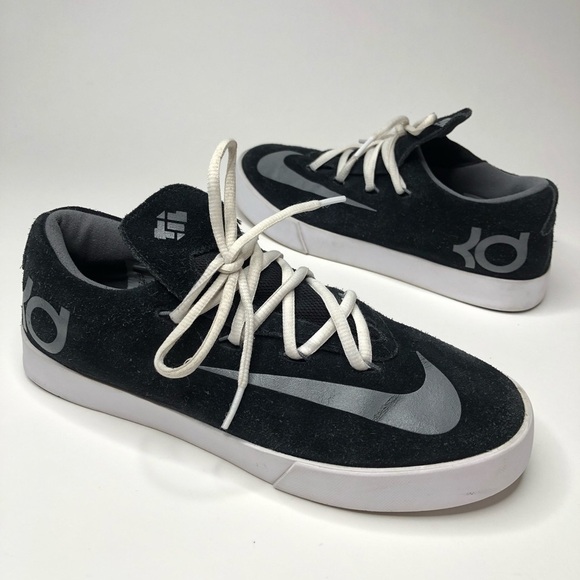 NIKE KD Kevin Durant Vulc GS Black Silver White Lace-up Basketball Sneakers Shoe - Picture 1 of 15